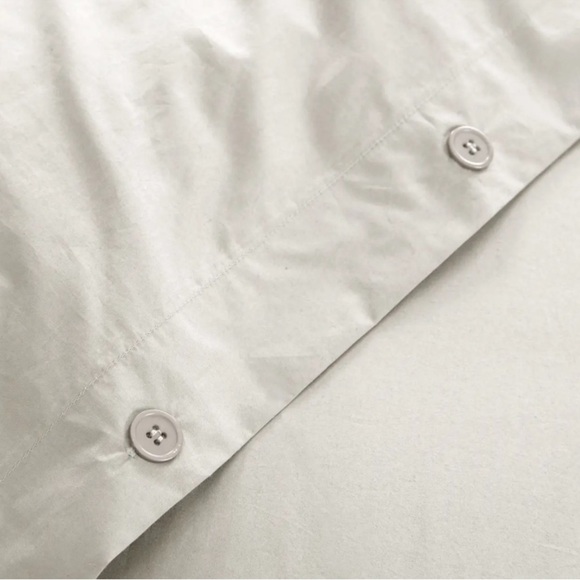 QUINCE Classic Organic Percale Duvet Cover Full/Queen Sand 3582 - Picture 6 of 9